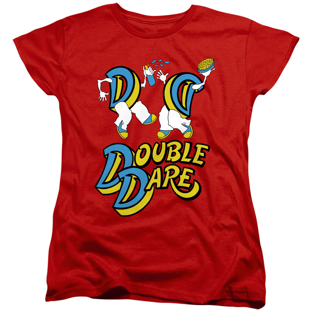 AN OFFCIALLY LICENSED DOUBLE DARE VINTAGE DOUBLE DARE LOGO WOMEN'S REGULAR FIT T-SHIRT RED