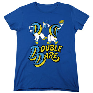 AN OFFCIALLY LICENSED DOUBLE DARE VINTAGE DOUBLE DARE LOGO WOMEN'S REGULAR FIT T-SHIRT ROYAL