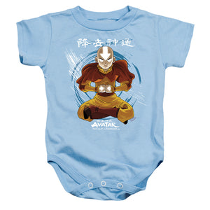 AN OFFCIALLY LICENSED AVATAR THE LAST AIRBENDER POWER OF AIR BABY BODYSUIT LIGHT BLUE
