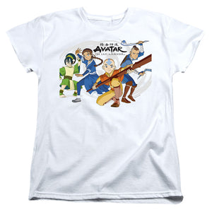 AN OFFCIALLY LICENSED AVATAR THE LAST AIRBENDER AVATARS GROUP WOMEN'S REGULAR FIT T-SHIRT WHITE