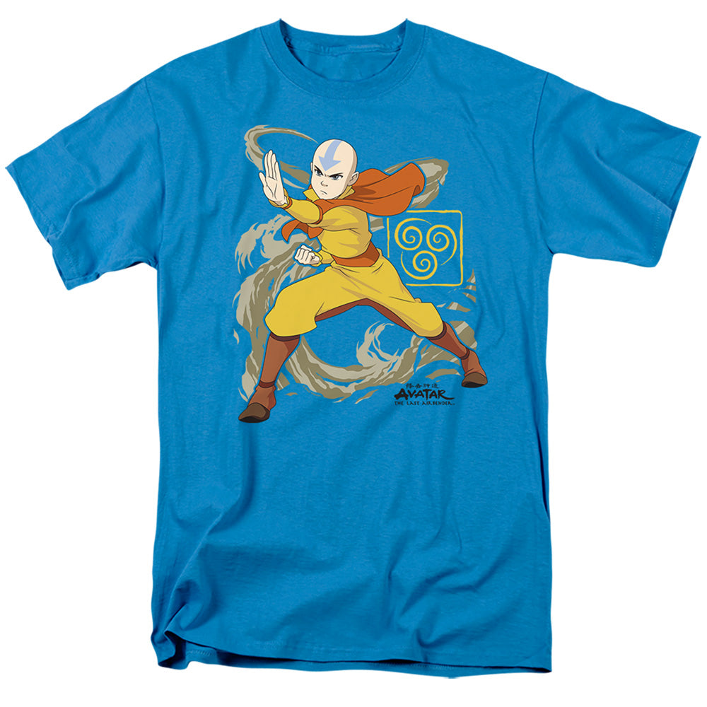 AN OFFCIALLY LICENSED AVATAR THE LAST AIRBENDER AANG WIND BLAST MEN'S REGULAR FIT T-SHIRT TURQUOISE