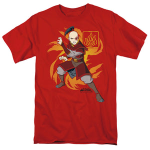AN OFFCIALLY LICENSED AVATAR THE LAST AIRBENDER ZUKO FLAME BURST MEN'S REGULAR FIT T-SHIRT RED