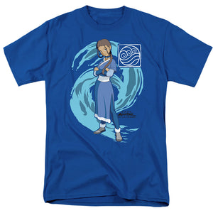 AN OFFCIALLY LICENSED AVATAR THE LAST AIRBENDER KATARA WATER WAVE MEN'S REGULAR FIT T-SHIRT ROYAL