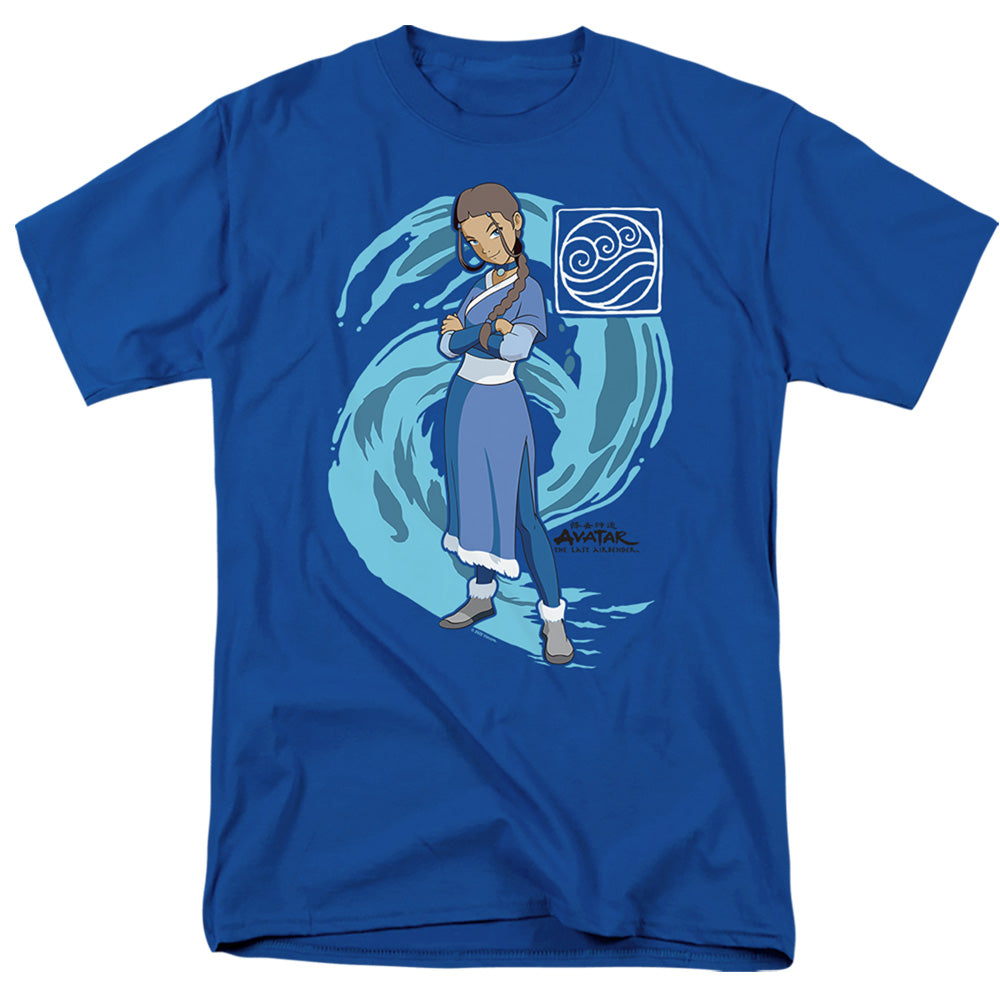 AN OFFCIALLY LICENSED AVATAR THE LAST AIRBENDER KATARA WATER WAVE MEN'S REGULAR FIT T-SHIRT ROYAL