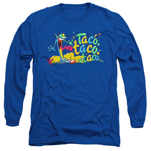 AN OFFCIALLY LICENSED CATDOG TACO TACO TACO MEN'S LONG SLEEVE T-SHIRT ROYAL