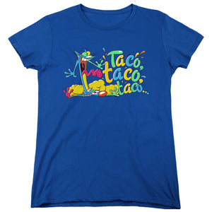 AN OFFCIALLY LICENSED CATDOG TACO TACO TACO WOMEN'S REGULAR FIT T-SHIRT ROYAL