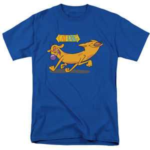 AN OFFCIALLY LICENSED CATDOG HAPPY PAWS MEN'S REGULAR FIT T-SHIRT ROYAL