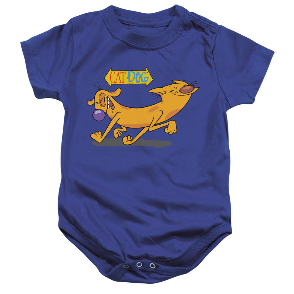 AN OFFCIALLY LICENSED CATDOG HAPPY PAWS BABY BODYSUIT ROYAL