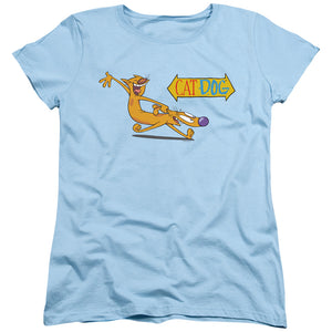 AN OFFCIALLY LICENSED CATDOG YEE HAW! WOMEN'S REGULAR FIT T-SHIRT LIGHT BLUE