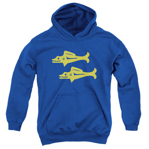AN OFFCIALLY LICENSED LEGENDS OF THE HIDDEN TEMPLE BLUE BARRACUDAS YOUTH HOODIE ROYAL