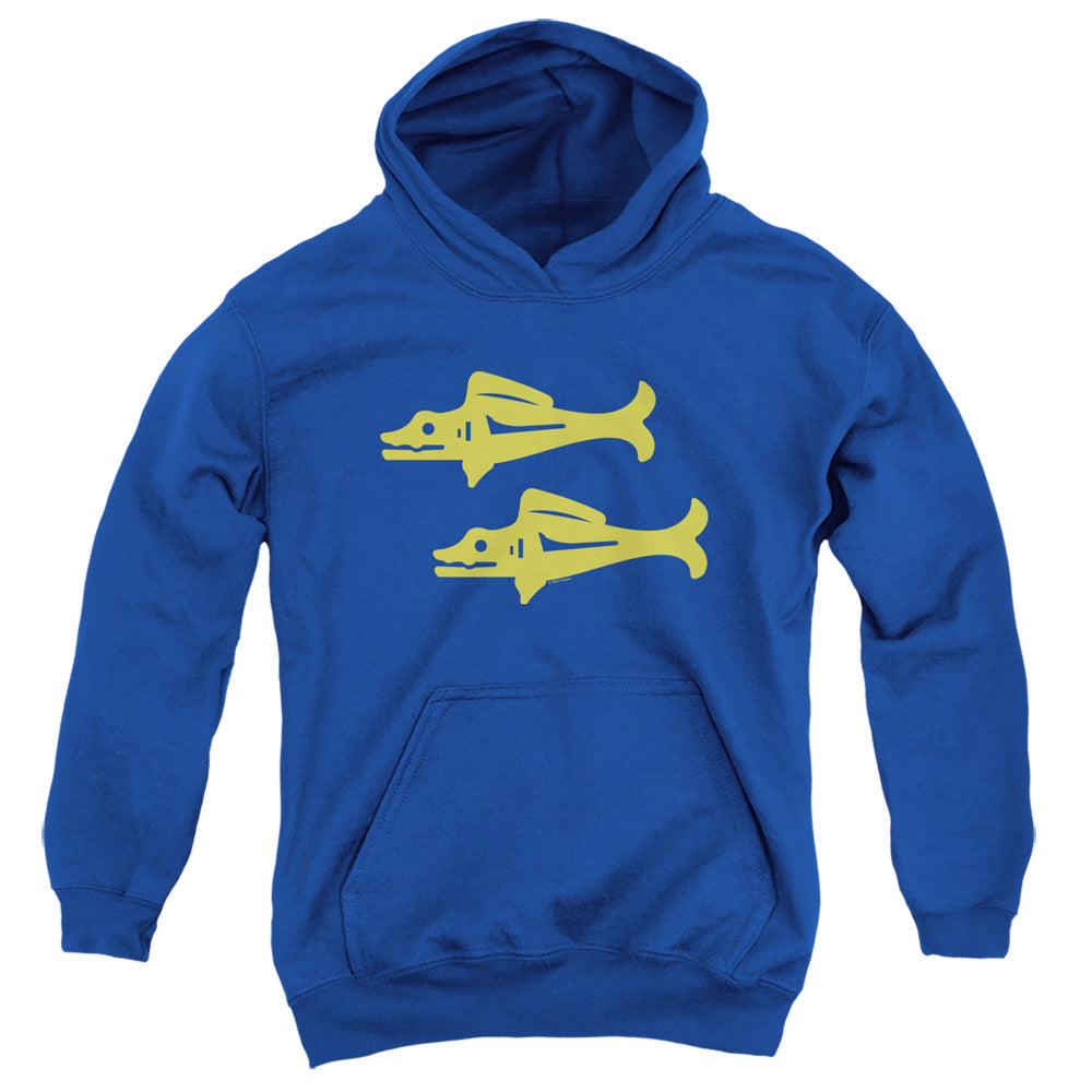 AN OFFCIALLY LICENSED LEGENDS OF THE HIDDEN TEMPLE BLUE BARRACUDAS YOUTH HOODIE ROYAL