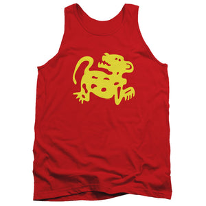 AN OFFCIALLY LICENSED LEGENDS OF THE HIDDEN TEMPLE RED JAGUARS ADULT UNISEX TANK TOP RED