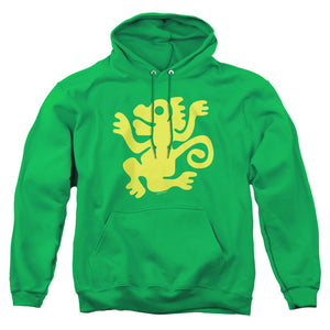 AN OFFCIALLY LICENSED LEGENDS OF THE HIDDEN TEMPLE GREEN MONKEYS ADULT UNISEX PULLOVER HOODIE KELLY GREEN