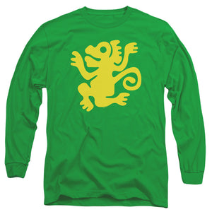AN OFFCIALLY LICENSED LEGENDS OF THE HIDDEN TEMPLE GREEN MONKEYS MEN'S LONG SLEEVE T-SHIRT KELLY GREEN