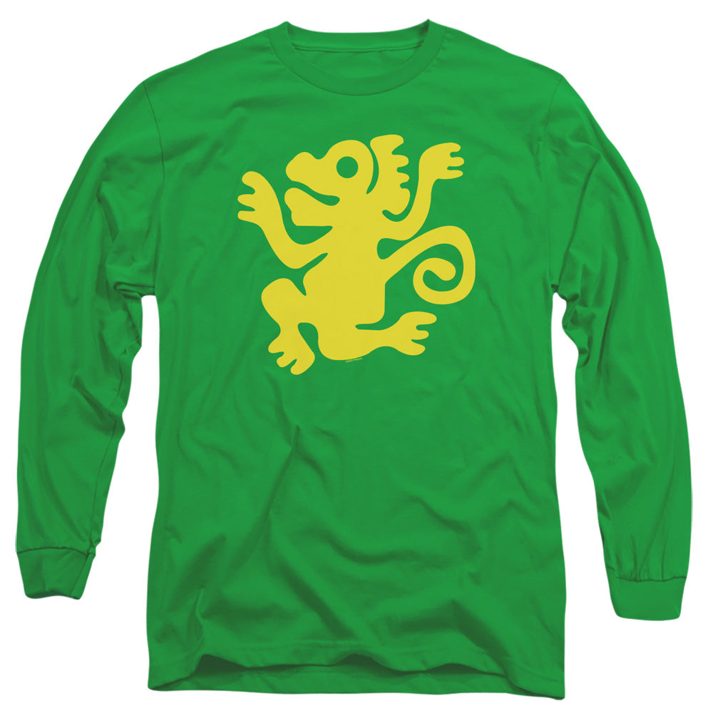 AN OFFCIALLY LICENSED LEGENDS OF THE HIDDEN TEMPLE GREEN MONKEYS MEN'S LONG SLEEVE T-SHIRT KELLY GREEN