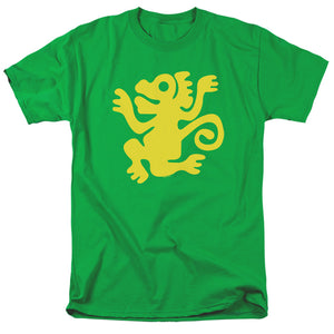 AN OFFCIALLY LICENSED LEGENDS OF THE HIDDEN TEMPLE GREEN MONKEYS MEN'S REGULAR FIT T-SHIRT KELLY GREEN