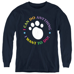 AN OFFCIALLY LICENSED BLUE’S CLUES (CLASSIC) I CAN DO ANYTHING! YOUTH LONG SLEEVE T-SHIRT NAVY
