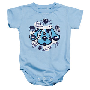 AN OFFCIALLY LICENSED BLUE’S CLUES (CLASSIC) AND FRIENDS BABY BODYSUIT LIGHT BLUE