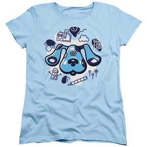 AN OFFCIALLY LICENSED BLUE’S CLUES (CLASSIC) AND FRIENDS WOMEN'S REGULAR FIT T-SHIRT LIGHT BLUE