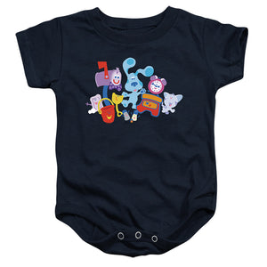 AN OFFCIALLY LICENSED BLUES CLUES CHARACTERS BABY BODYSUIT NAVY
