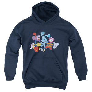 AN OFFCIALLY LICENSED BLUES CLUES CHARACTERS YOUTH HOODIE NAVY