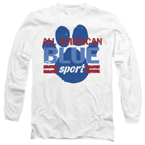 AN OFFCIALLY LICENSED BLUE’S CLUES (CLASSIC) ALL AMERICAN SPORT MEN'S LONG SLEEVE T-SHIRT WHITE
