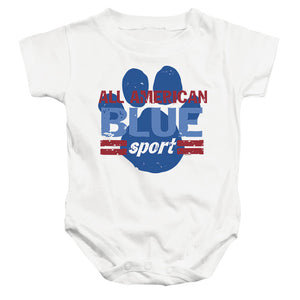 AN OFFCIALLY LICENSED BLUE’S CLUES (CLASSIC) ALL AMERICAN SPORT BABY BODYSUIT WHITE