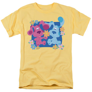AN OFFCIALLY LICENSED BLUE’S CLUES (CLASSIC) MAGENTA AND FLOWERS MEN'S REGULAR FIT T-SHIRT BANANA