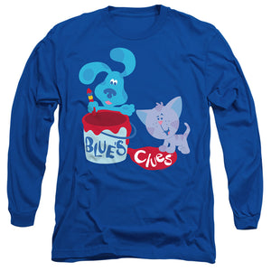 AN OFFCIALLY LICENSED BLUE’S CLUES (CLASSIC) PAINT IT! MEN'S LONG SLEEVE T-SHIRT ROYAL