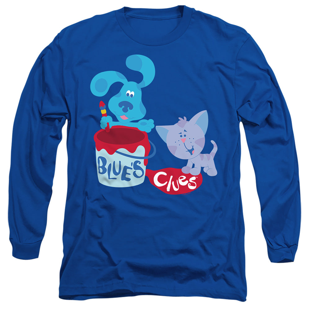 AN OFFCIALLY LICENSED BLUE’S CLUES (CLASSIC) PAINT IT! MEN'S LONG SLEEVE T-SHIRT ROYAL