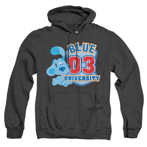 AN OFFCIALLY LICENSED BLUE’S CLUES (CLASSIC) UNIVERSITY ADULT UNISEX HEATHER PULLOVER HOODIE BLACK