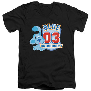 AN OFFCIALLY LICENSED BLUE’S CLUES (CLASSIC) UNIVERSITY MEN'S V-NECK T-SHIRT BLACK