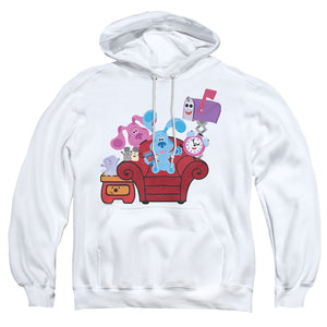 AN OFFCIALLY LICENSED BLUES CLUES & YOU FRIENDS FOREVER ADULT UNISEX PULLOVER HOODIE WHITE