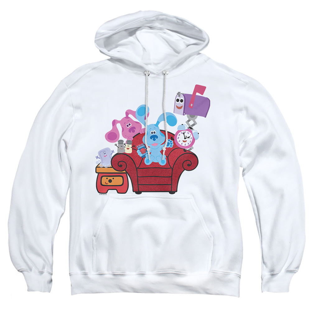 AN OFFCIALLY LICENSED BLUES CLUES & YOU FRIENDS FOREVER ADULT UNISEX PULLOVER HOODIE WHITE