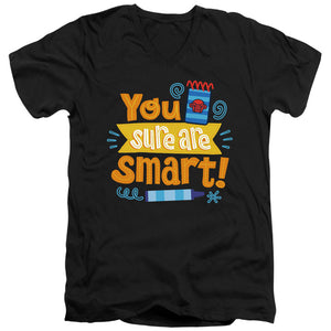 AN OFFCIALLY LICENSED BLUES CLUES & YOU YOU SURE ARE SMART! MEN'S V-NECK T-SHIRT BLACK