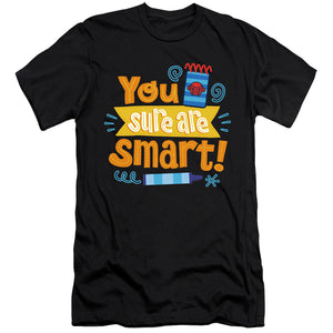 AN OFFCIALLY LICENSED BLUES CLUES & YOU YOU SURE ARE SMART! MEN'S PREMIUM SLIM FIT T-SHIRT BLACK