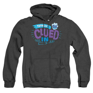 AN OFFCIALLY LICENSED BLUES CLUES & YOU TOTALLY CLUED IN ADULT UNISEX HEATHER PULLOVER HOODIE BLACK