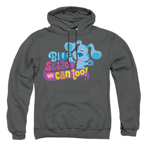 AN OFFCIALLY LICENSED BLUES CLUES & YOU WE CAN TOO! ADULT UNISEX PULLOVER HOODIE CHARCOAL