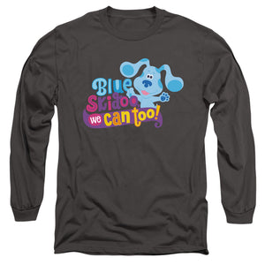 AN OFFCIALLY LICENSED BLUES CLUES & YOU WE CAN TOO! MEN'S LONG SLEEVE T-SHIRT CHARCOAL