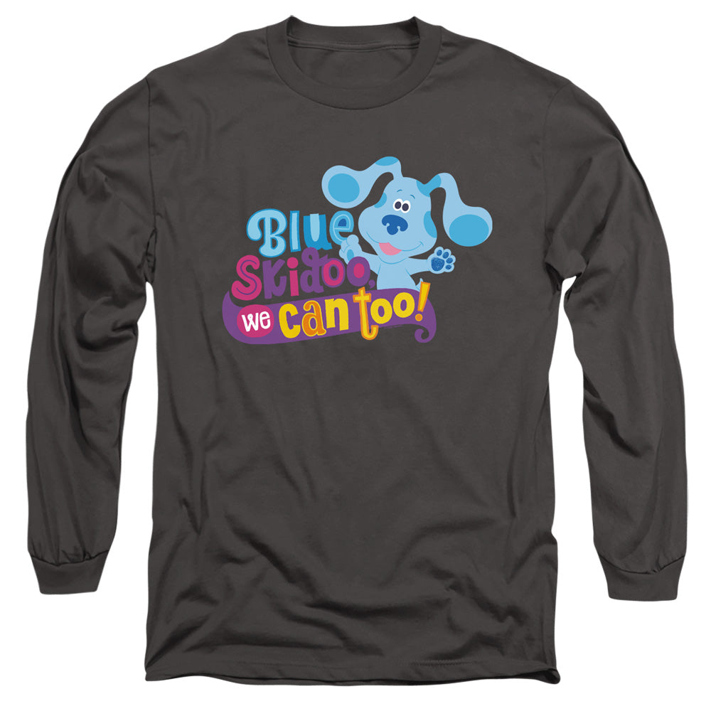 AN OFFCIALLY LICENSED BLUES CLUES & YOU WE CAN TOO! MEN'S LONG SLEEVE T-SHIRT CHARCOAL