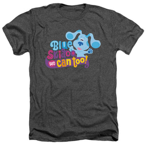 AN OFFCIALLY LICENSED BLUES CLUES & YOU WE CAN TOO! MEN'S HEATHER T-SHIRT CHARCOAL
