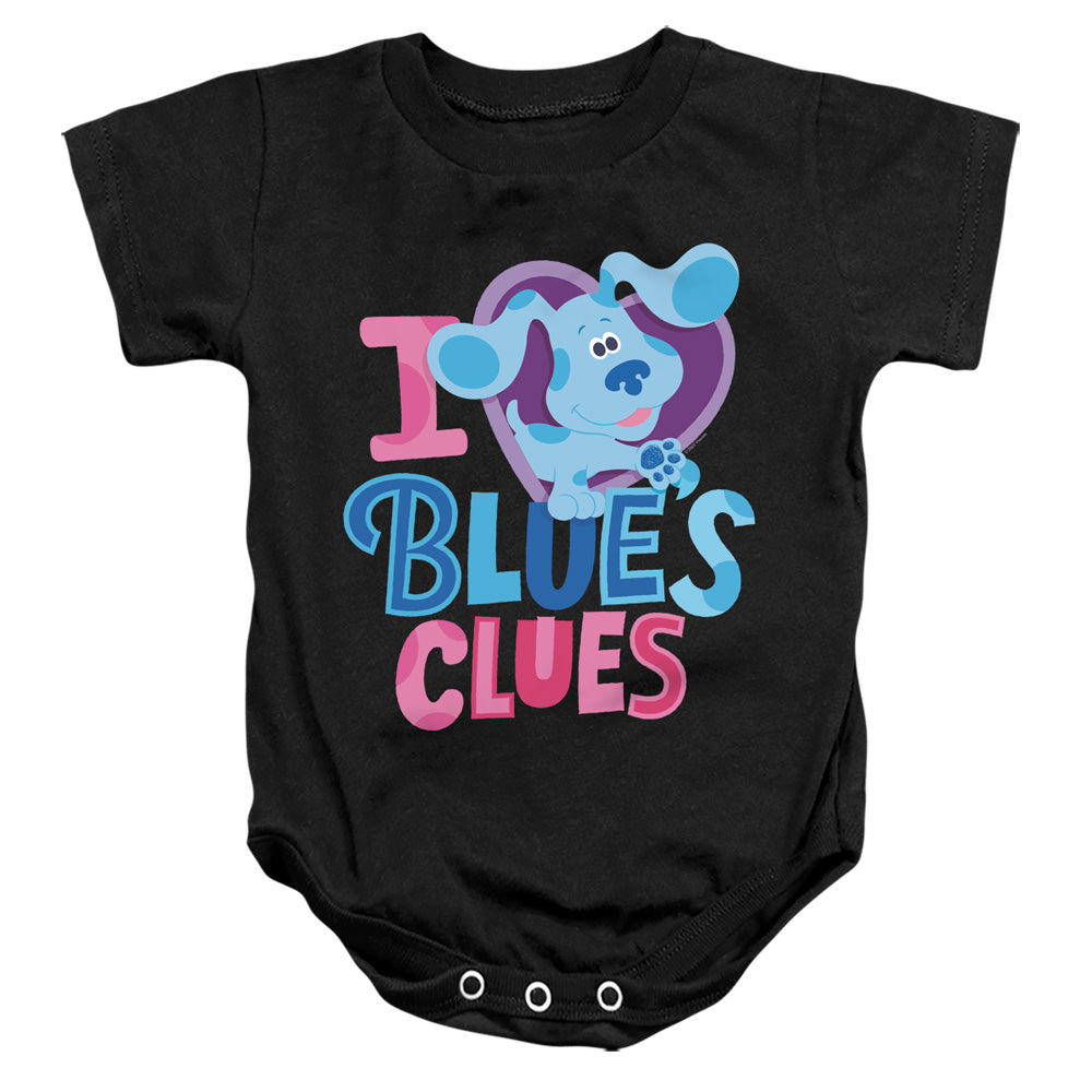AN OFFCIALLY LICENSED BLUES CLUES & YOU I HEART BLUE BABY BODYSUIT BLACK