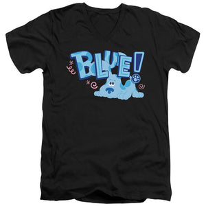 AN OFFCIALLY LICENSED BLUES CLUES & YOU PUPPY! MEN'S V-NECK T-SHIRT BLACK