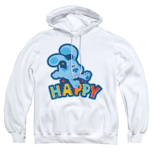 AN OFFCIALLY LICENSED BLUES CLUES & YOU HAPPY PUPPY ADULT UNISEX PULLOVER HOODIE WHITE