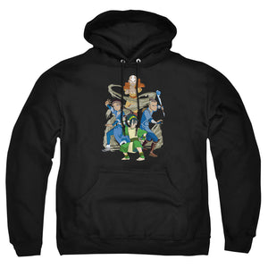 AN OFFCIALLY LICENSED AVATAR THE LAST AIRBENDER TEAM AVATAR ELEMENTS ADULT UNISEX PULLOVER HOODIE BLACK