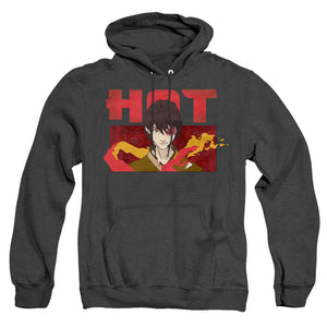 AN OFFCIALLY LICENSED AVATAR THE LAST AIRBENDER HOT ZUKO ADULT UNISEX HEATHER PULLOVER HOODIE BLACK