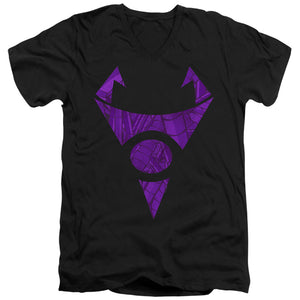 AN OFFCIALLY LICENSED INVADER ZIM IRKEN LOGO TUBED MEN'S V-NECK T-SHIRT BLACK