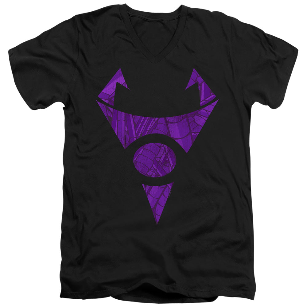 AN OFFCIALLY LICENSED INVADER ZIM IRKEN LOGO TUBED MEN'S V-NECK T-SHIRT BLACK