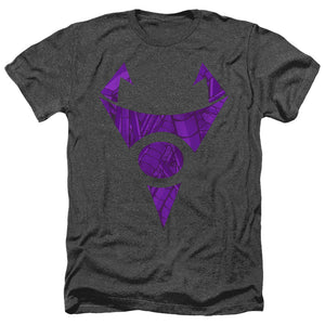 AN OFFCIALLY LICENSED INVADER ZIM IRKEN LOGO TUBED MEN'S HEATHER T-SHIRT CHARCOAL