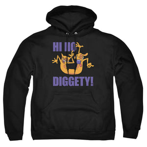 AN OFFCIALLY LICENSED CATDOG HI HO DIGGETY ADULT UNISEX PULLOVER HOODIE BLACK